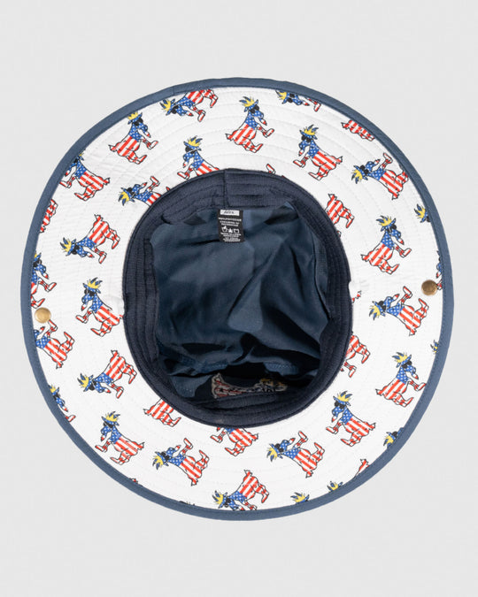 Bottom of navy Freedom Bucket Hat#color_navy