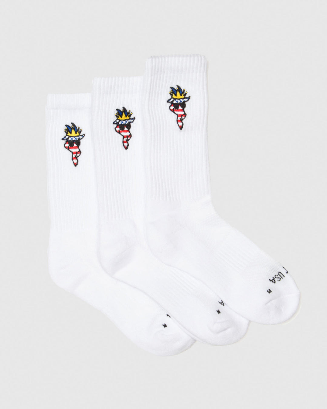 White Freedom Socks 3-Pack