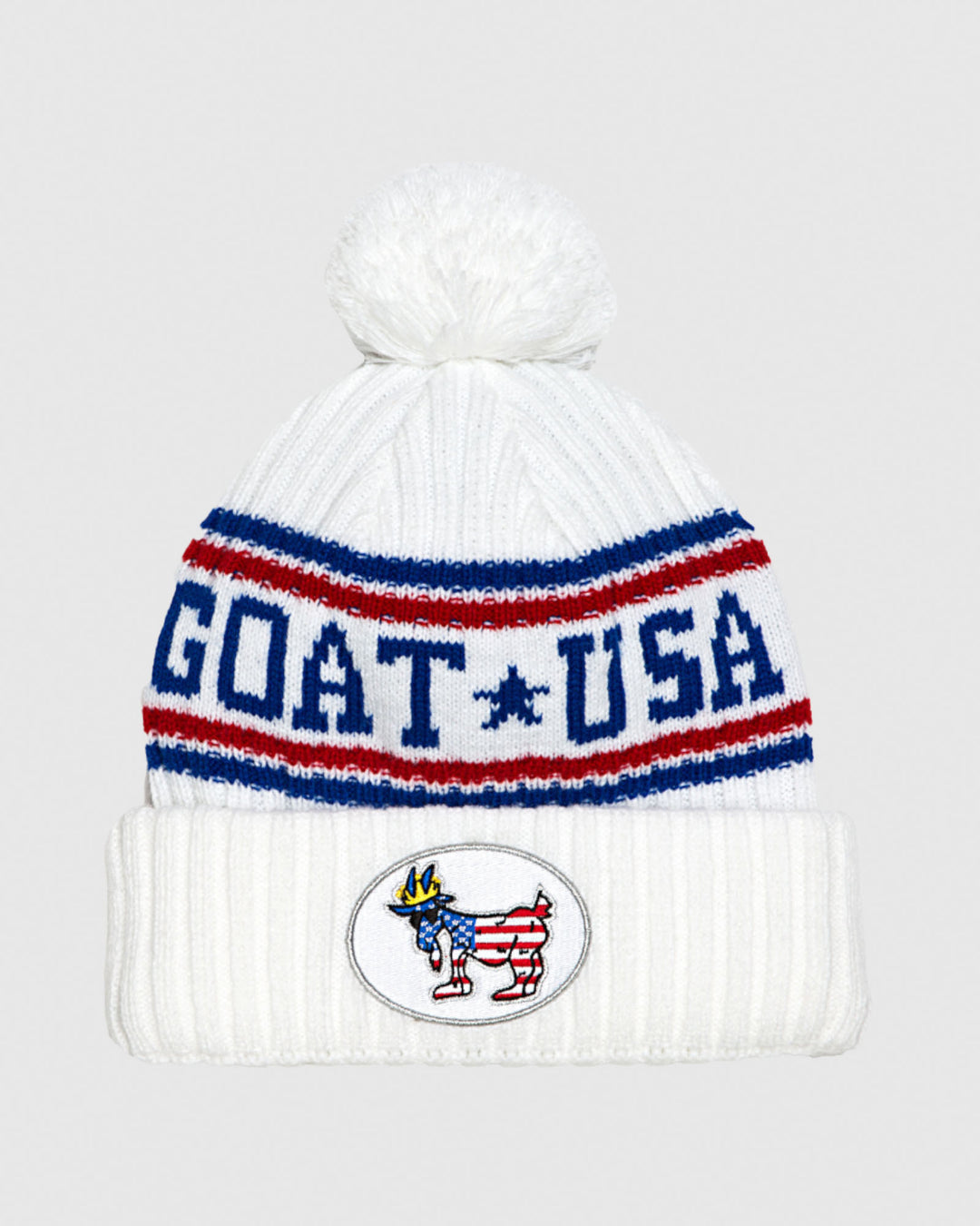Front of white Freedom Winter Hat#color_white