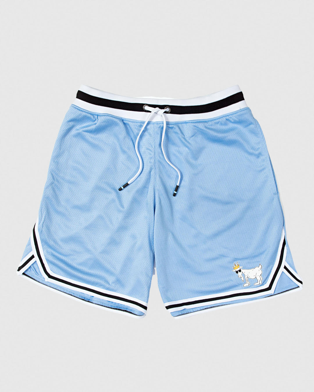 Carolina blue mesh shorts with black and white waistband#color_carolina-blue