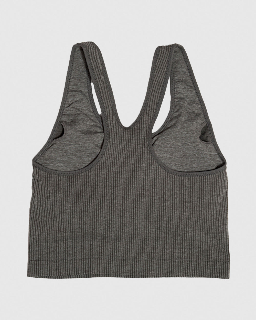 Back of gray heather women's cut tank top#color_gray-heather