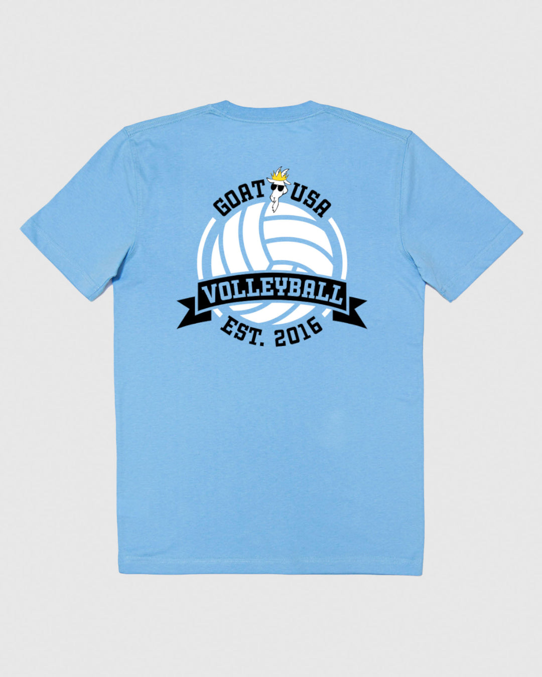 Back of carolina blue Volleyball T-Shirt