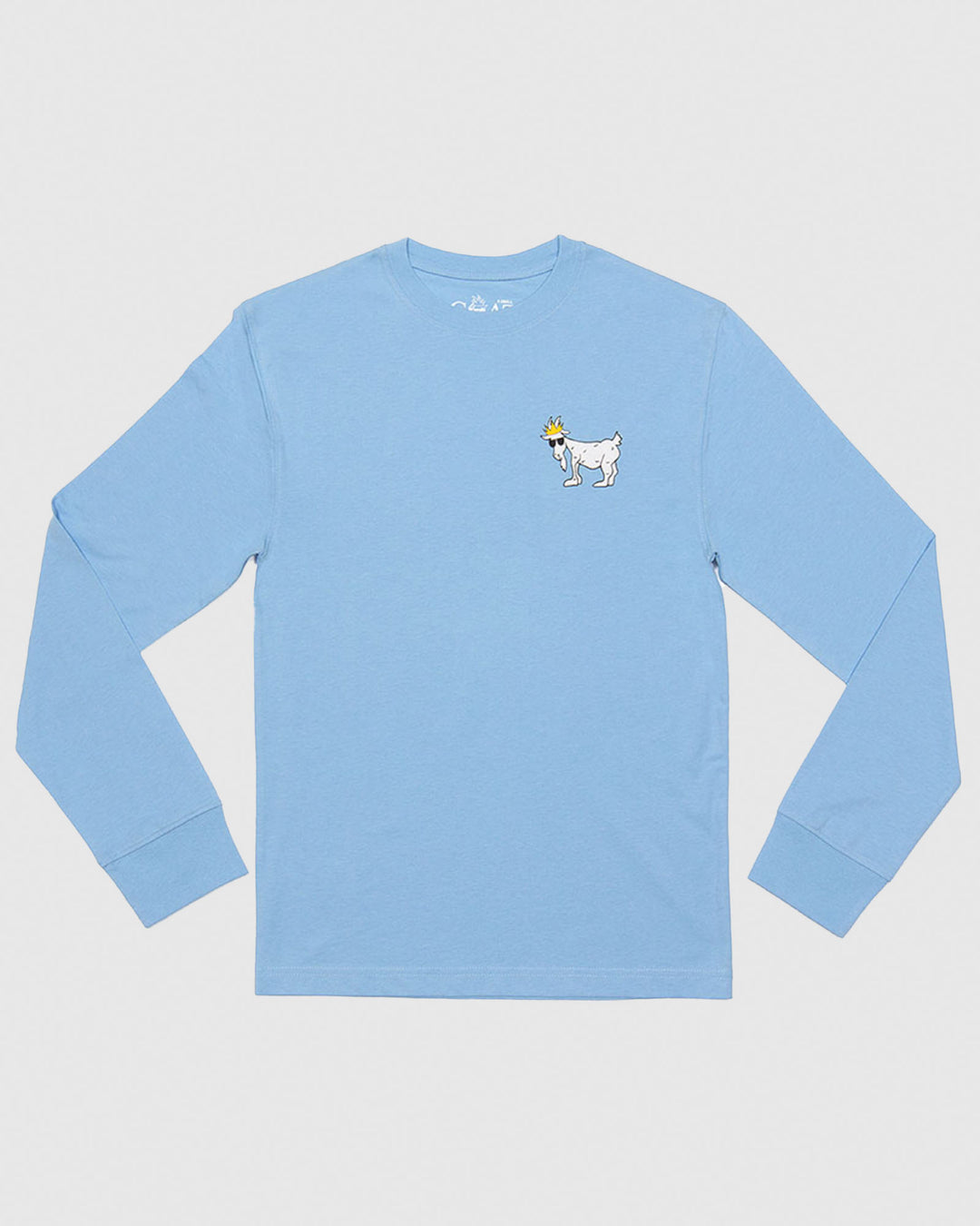 (Front)Carolina Blue long sleeve with white goat logo#color_carolina-blue