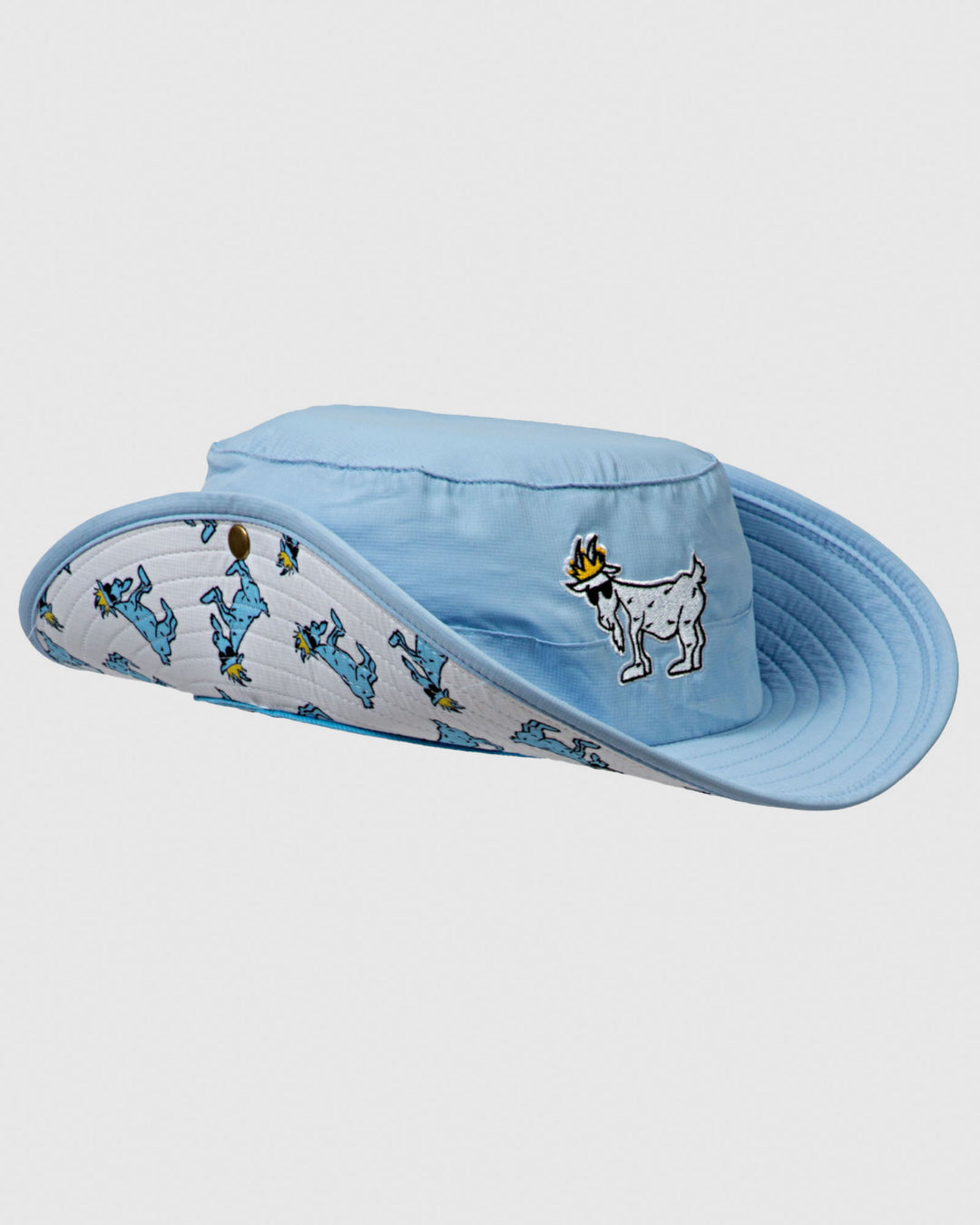 Carolina blue OG Bucket Hat with flaps up#color_carolina-blue