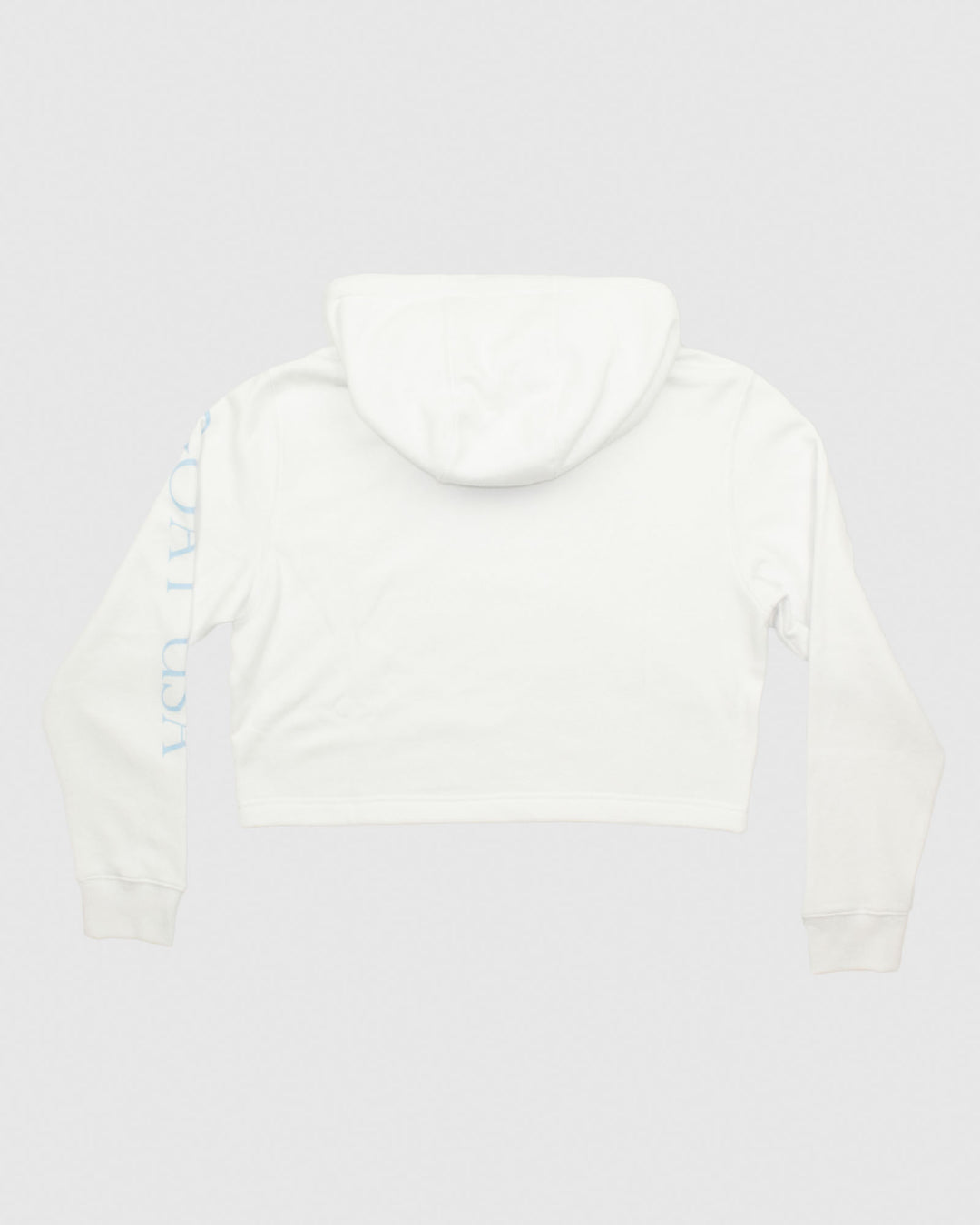 Back of white Women's OG Cropped Hooded Sweatshirt#color_white