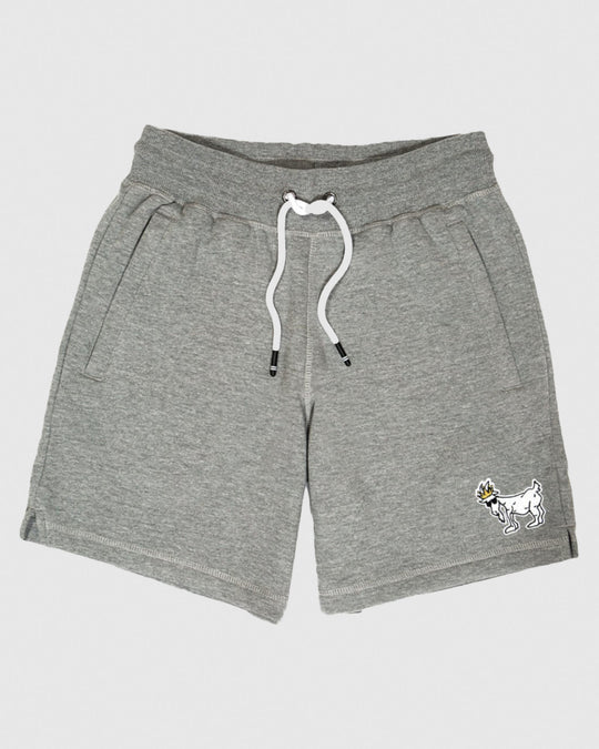 Front of gray Men's Fleece Sweat Shorts#color_gray