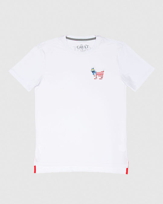 Front of White Freedom Athletic T-Shirt#color_white