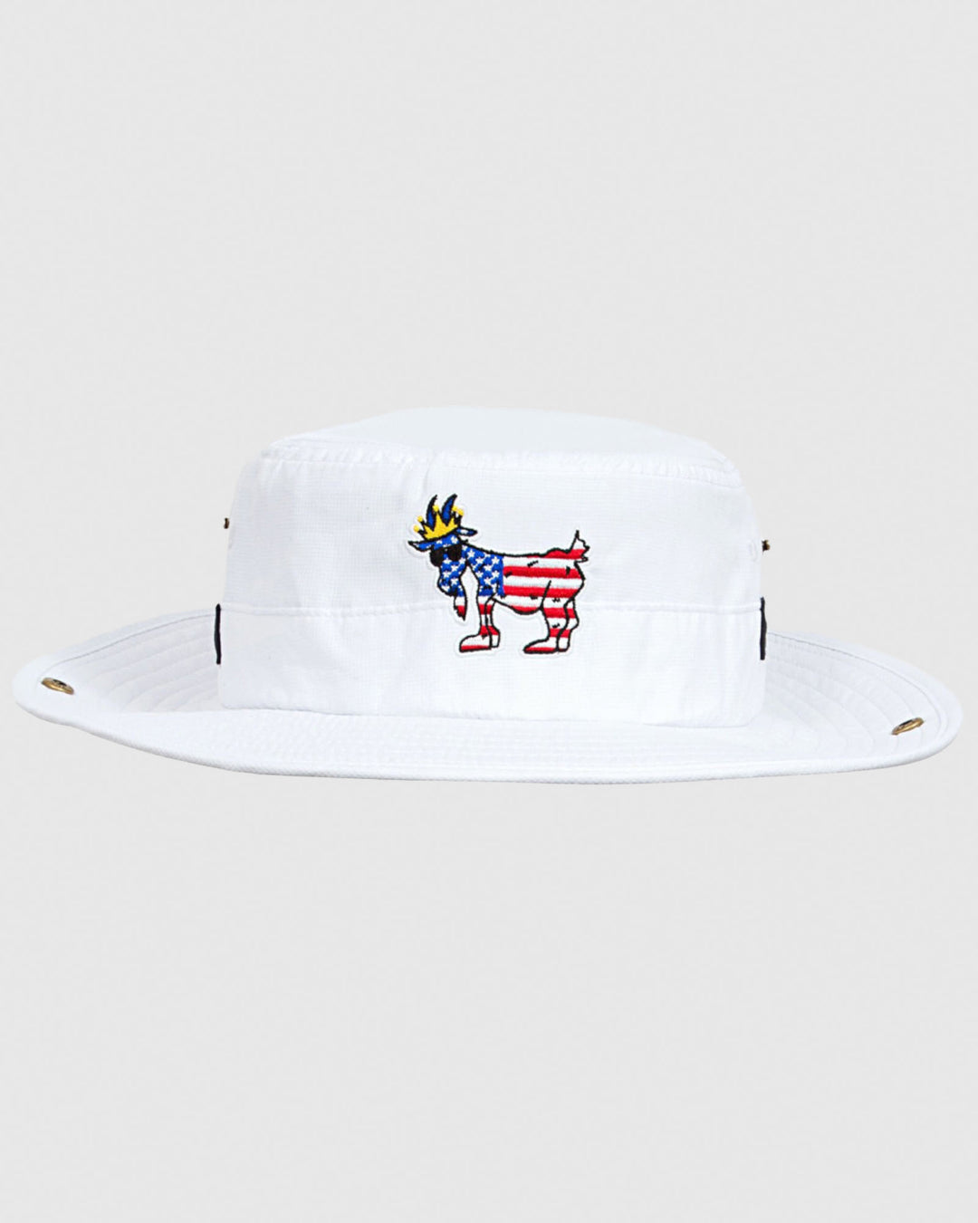 Front of white Freedom Bucket Hat#color_white