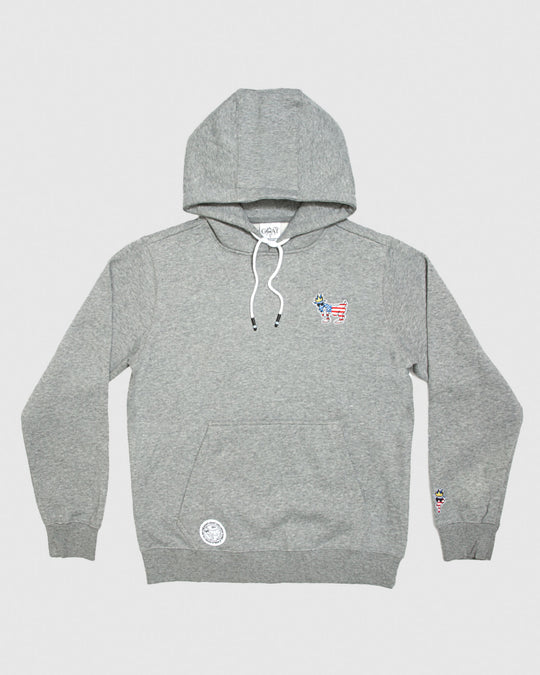 Front of gray Freedom Hooded Sweatshirt#color_gray