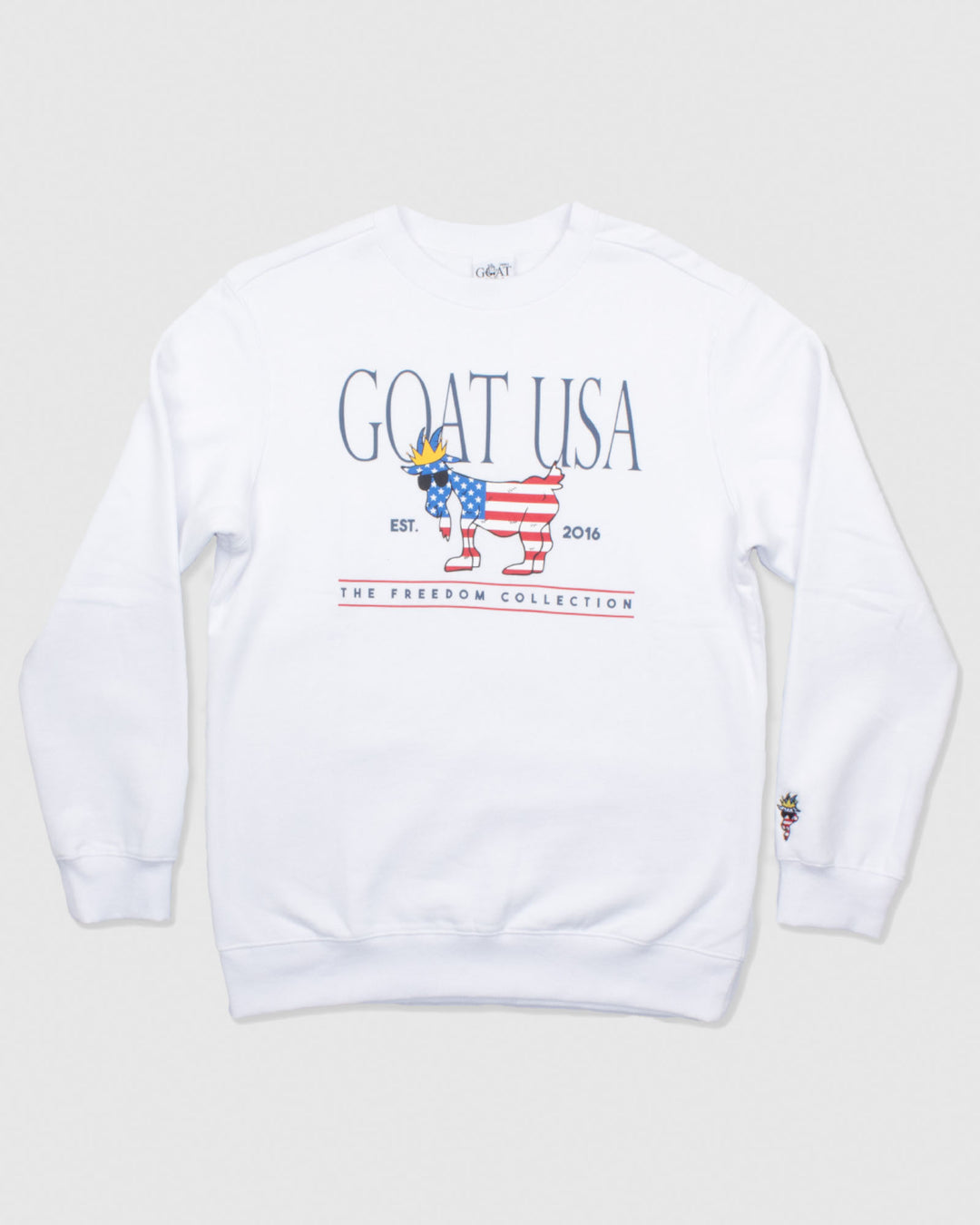 Front of white Freedom North Tyson Crewneck Sweatshirt#color_white