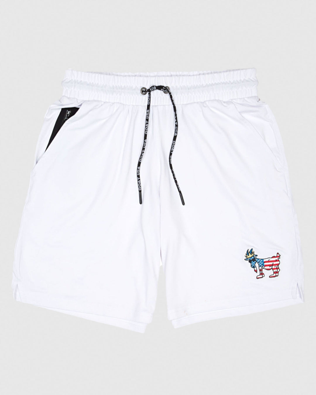 Front of white Freedom Men's Relaxed Shorts