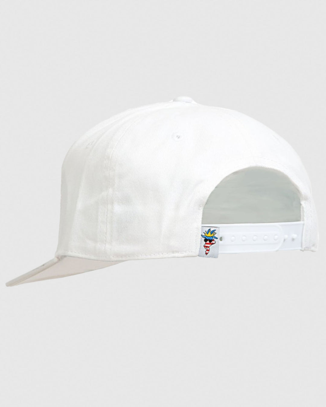 Back of white Freedom Flat Brim Snapback Hat#color_white
