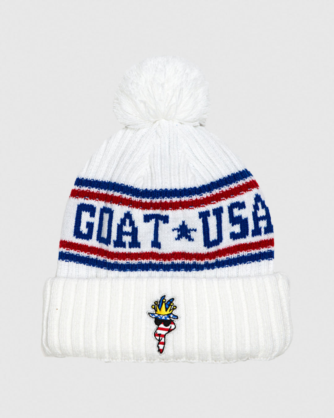 Back of white Freedom Winter Hat#color_white