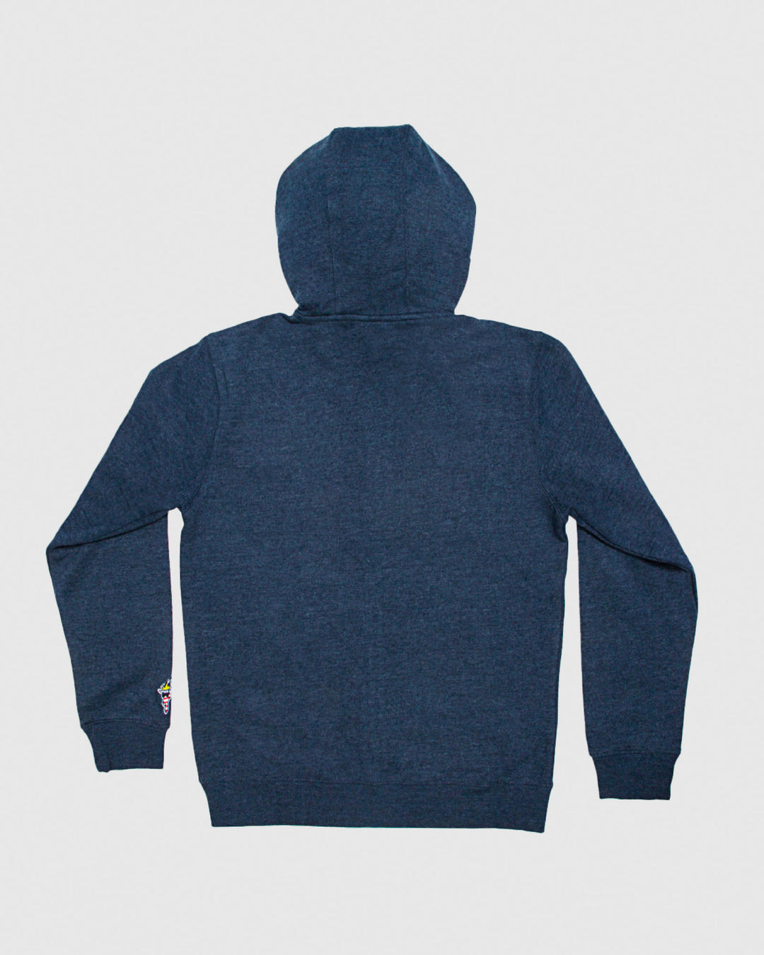 Back of navy Freedom Zip-Up Sweatshirt