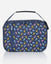 Front of black lunchbox with money goat design