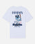 A white short-sleeve t-shirt with a large graphic print on the front featuring a cartoon goat in a baseball uniform holding a bat, with 'GOAT USA' text below.#color_white