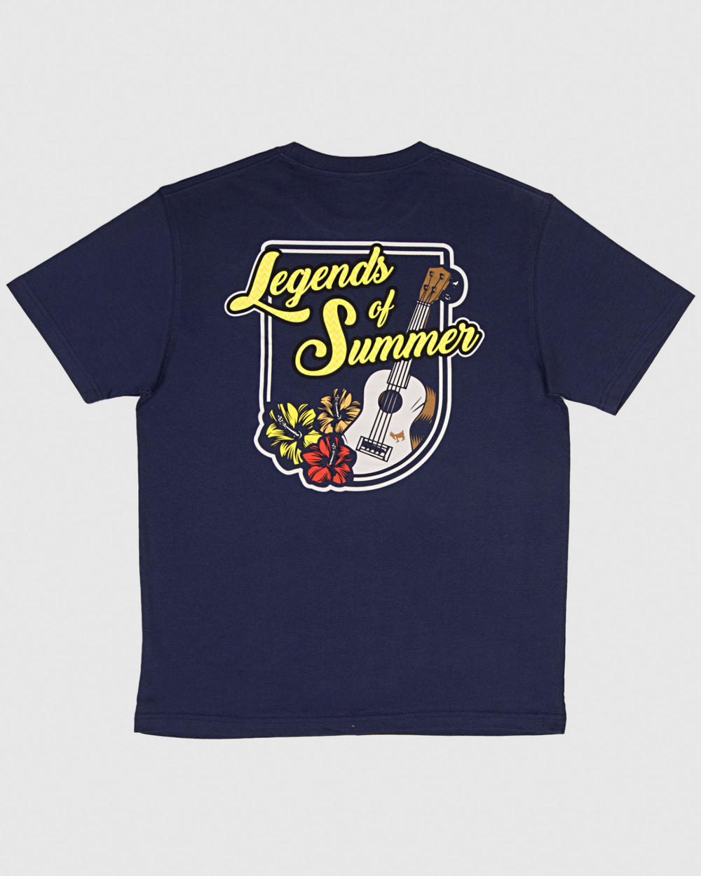 Navy t-shirt with guitar and floral design