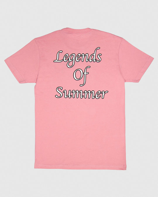 Back of pink Legends of Summer T-Shirt#color_pink
