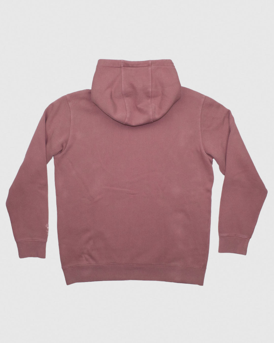 Back of crimson Linden Hooded Sweatshirt#color_crimson