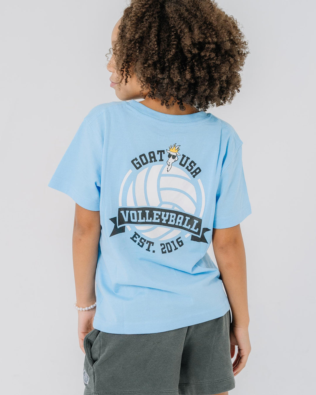 Girl wearing carolina blue Volleyball T-Shirt