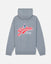 A heather gray hoodie shown from the back, featuring a large red and white 'Yankees' script logo with a patriotic Uncle Sam graphic and 'GOAT USA' text.