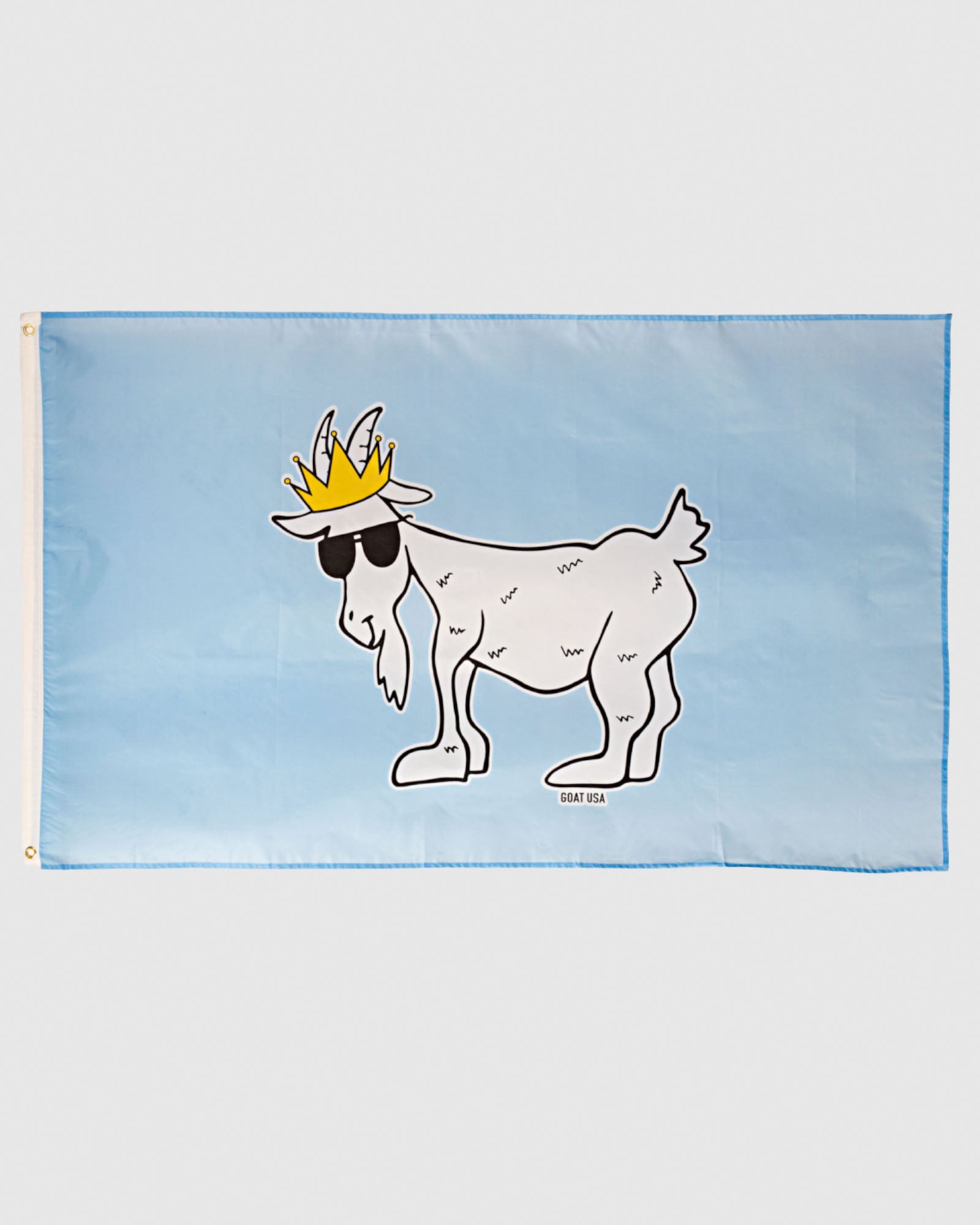 Carolina Blue GOAT Flag with white goat#color_carolina-blue