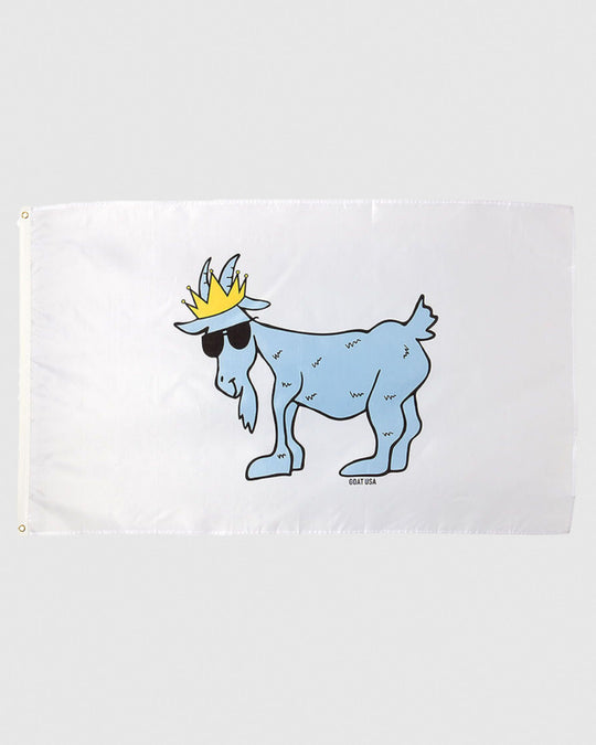 White GOAT Flag with carolina blue goat#color_white
