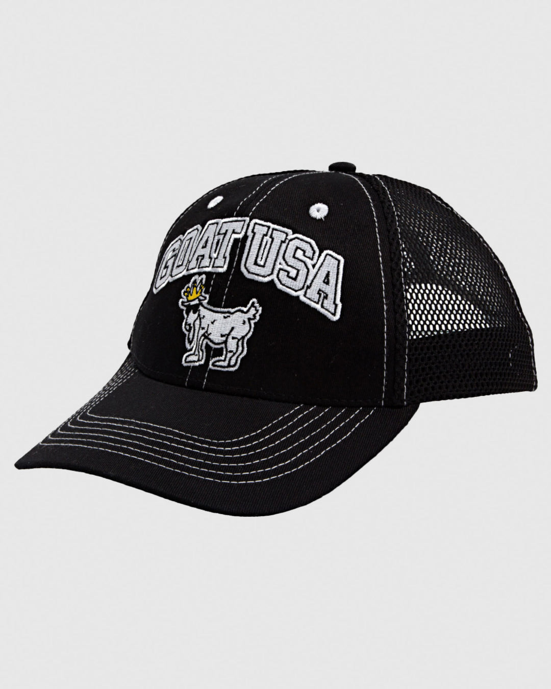 Angled view of black OG Trucker Hat#color_black