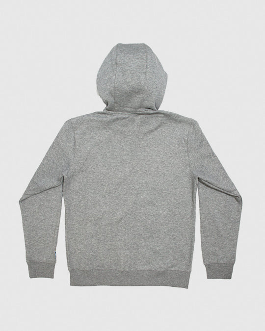 Back of gray OG Zip-Up Hooded Sweatshirt#color_gray
