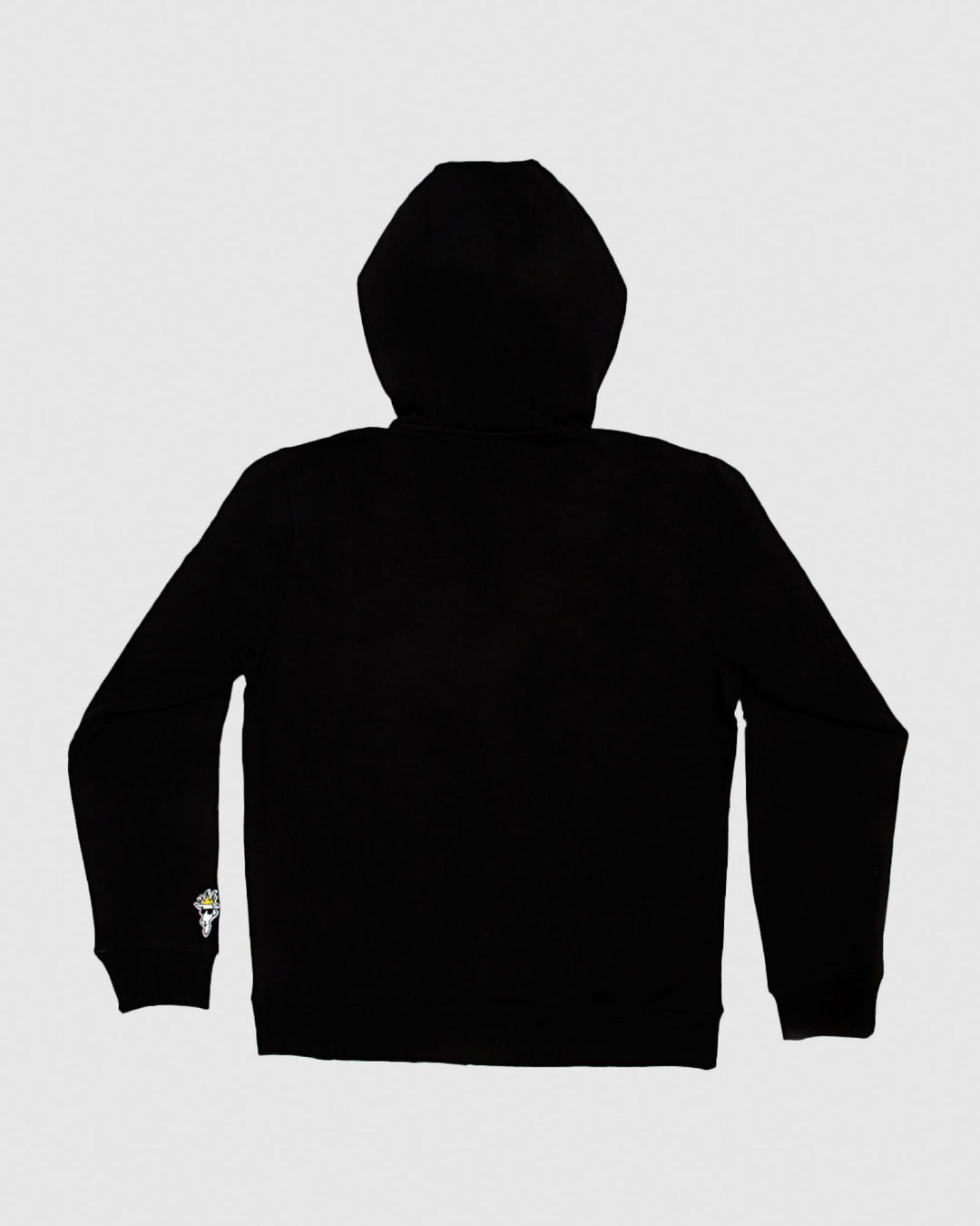Back of black OG Zip-Up Hooded Sweatshirt#color_black