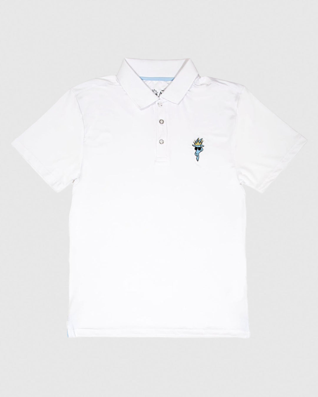 Front of white OG Athletic Polo#color_white