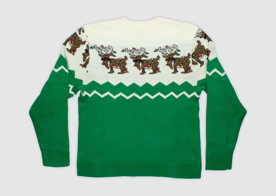 Back of Reindeer Not So Ugly Christmas Sweater