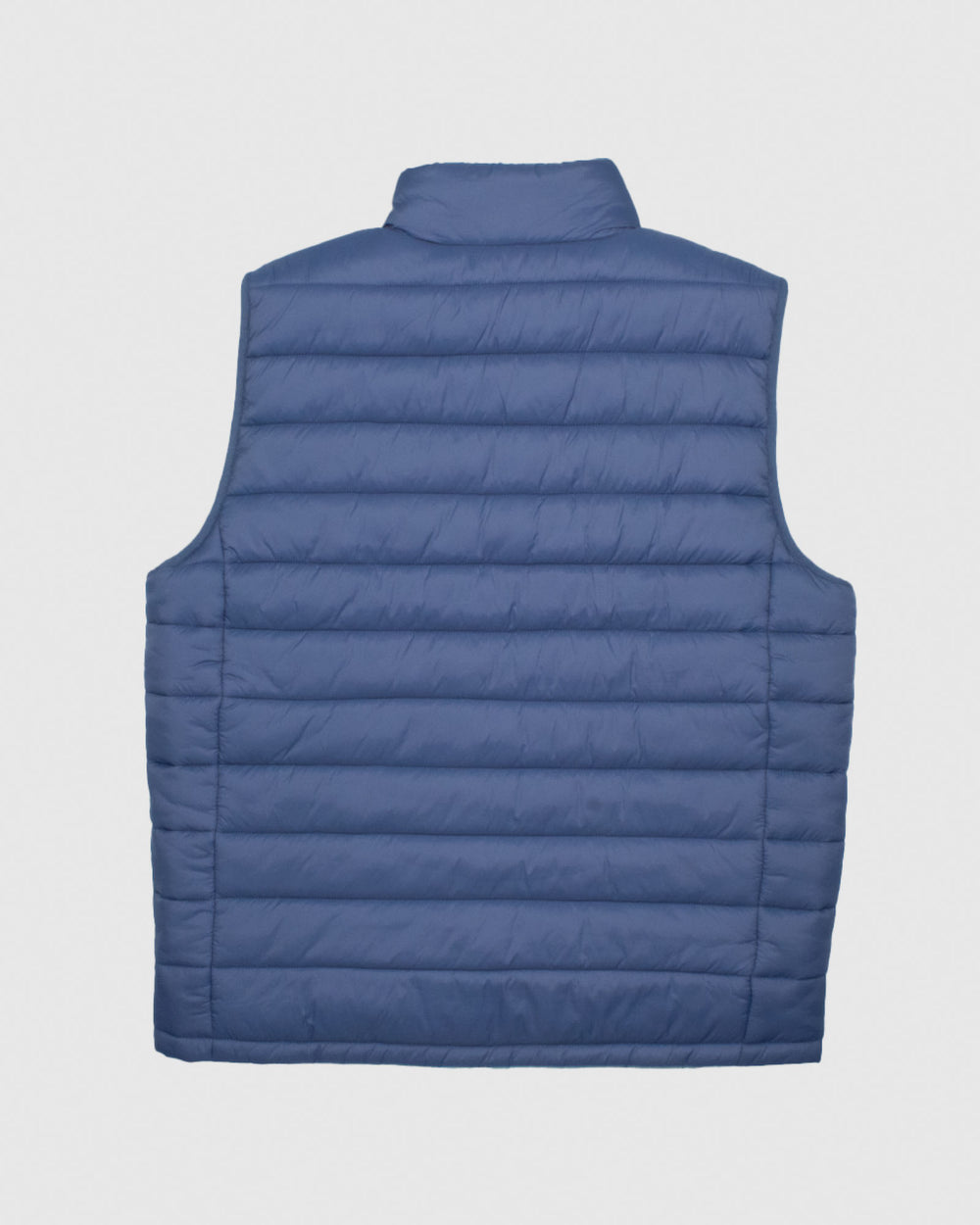Back of navy Men's Puffer Fleece Vest#color_navy