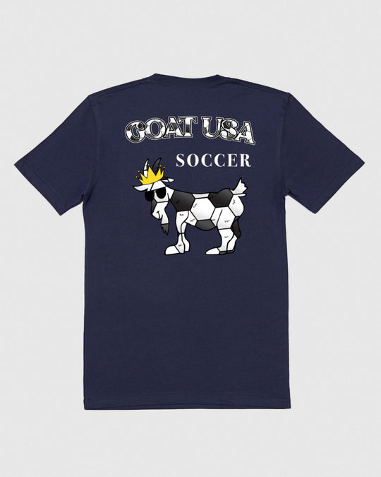Back of navy Soccer T-Shirt