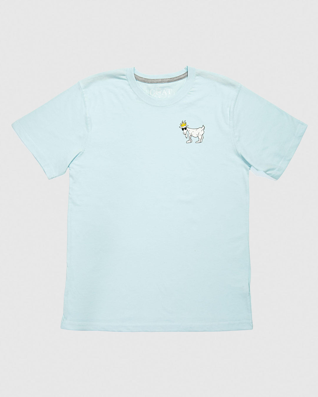 Ice Blue t-shirt with white goat#color_ice-blue
