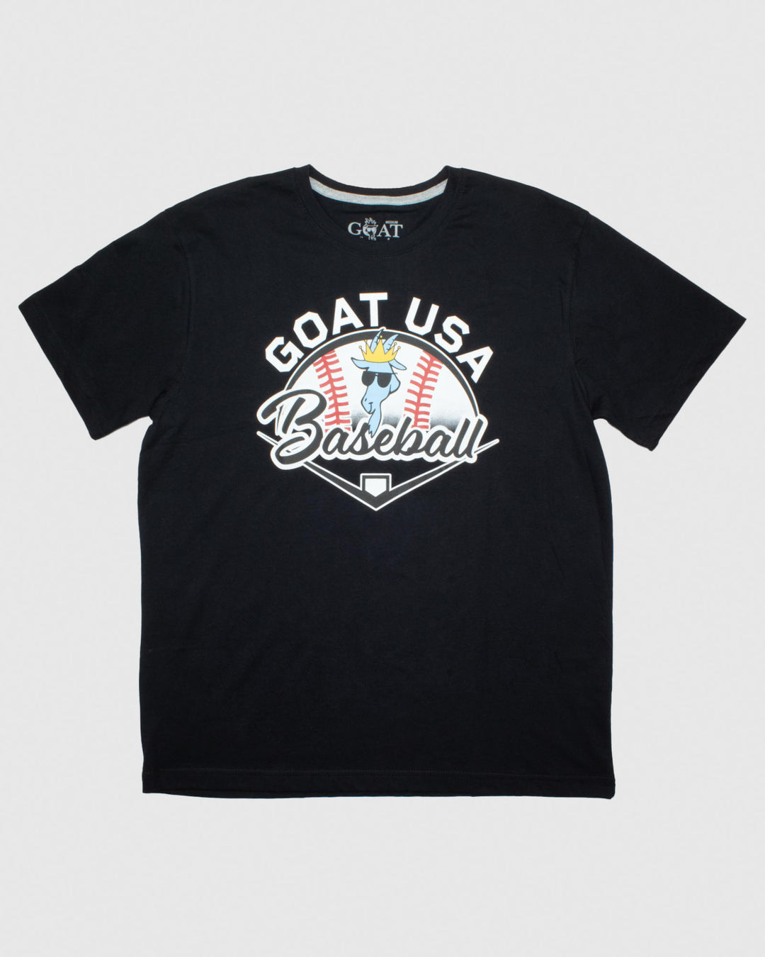 Black t-shirt with baseball graphic#color_black