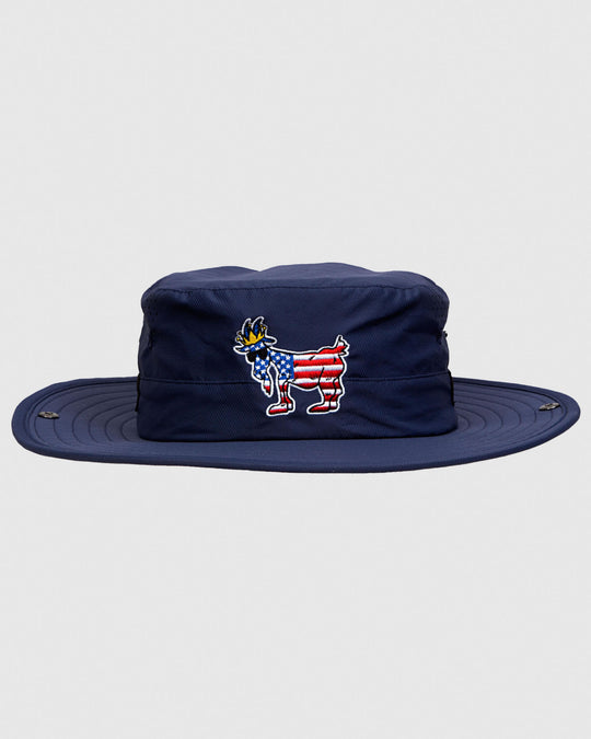 Front of navy Freedom Bucket Hat#color_navy