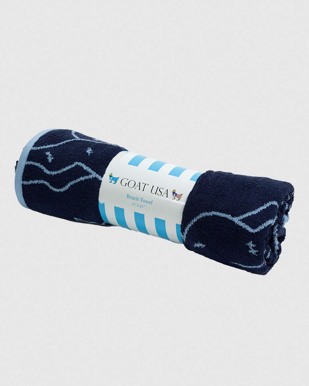Rolled up navy beach towel#color_navy