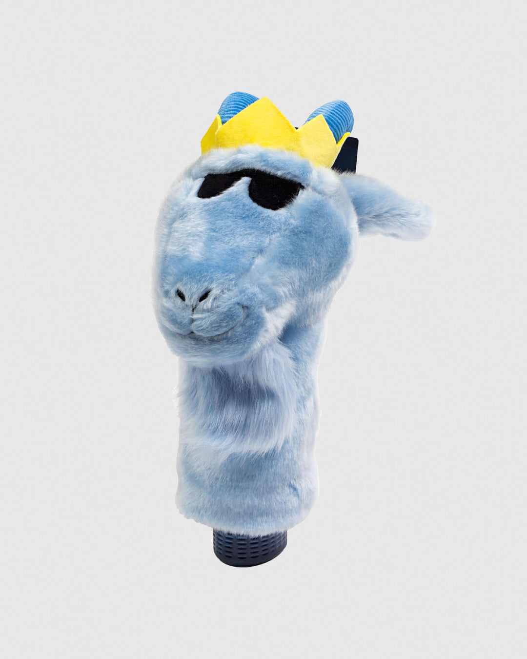 Driver cover - design is blue goat with crown and sunglasses