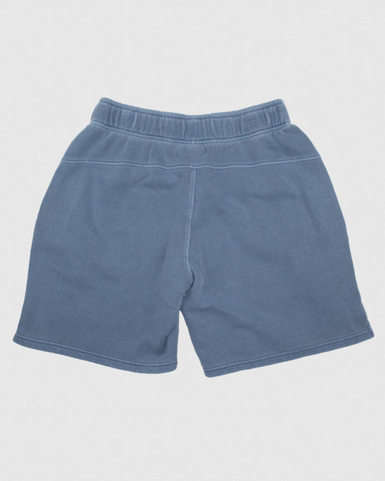 Back of slate-colored men's sweat shorts#color_slate