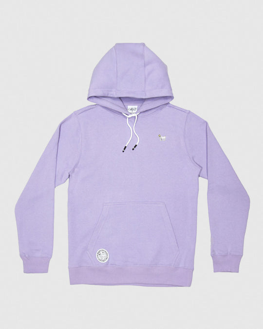 Lavender sweatshirt with small goat embroidery#color_lavender