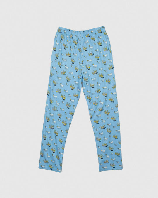 Back of carolina blue Sungeezy Pajama Pants#color_carolina-blue