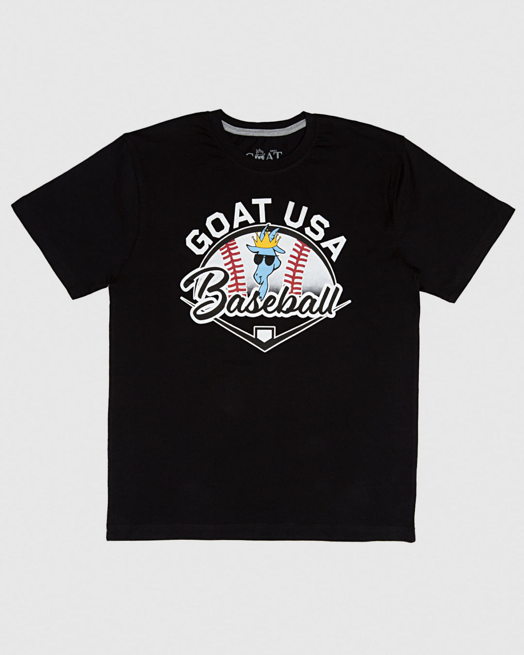 Black t-shirt with baseball graphic#color_black