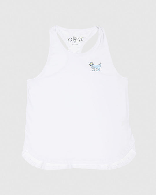 Front of white Women's Athletic Tank Top#color_white