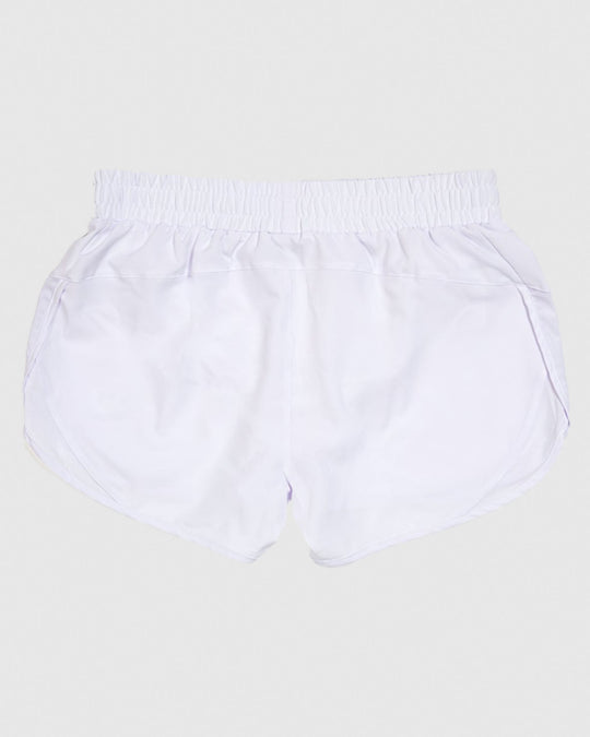 Back of space dye white Women's Athletic Shorts#color_space-dye-white
