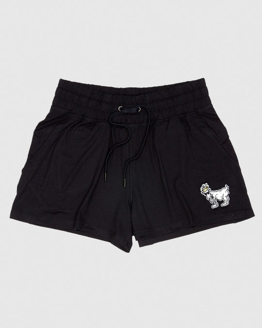 Front of black Women's Relaxed Shorts#color_black