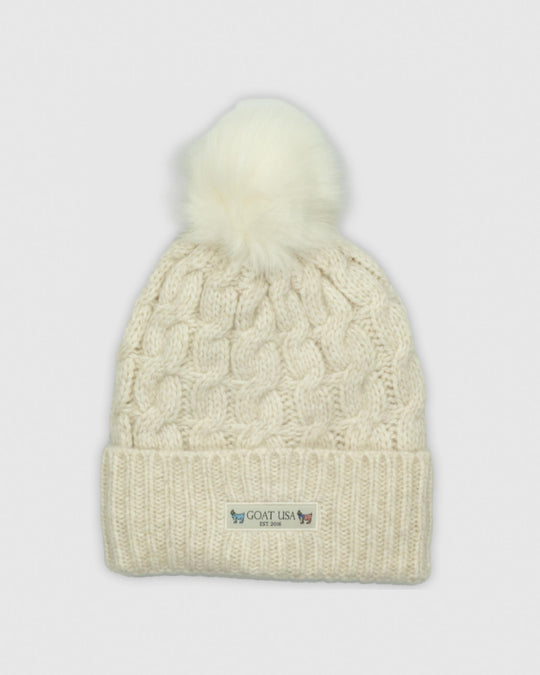 Front of ivory Women's Winter Hat#color_ivory