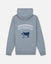 A heather gray hoodie shown from the back, featuring a navy blue and white New York Yankees graphic with the team name arched above a goat logo.#color_gray