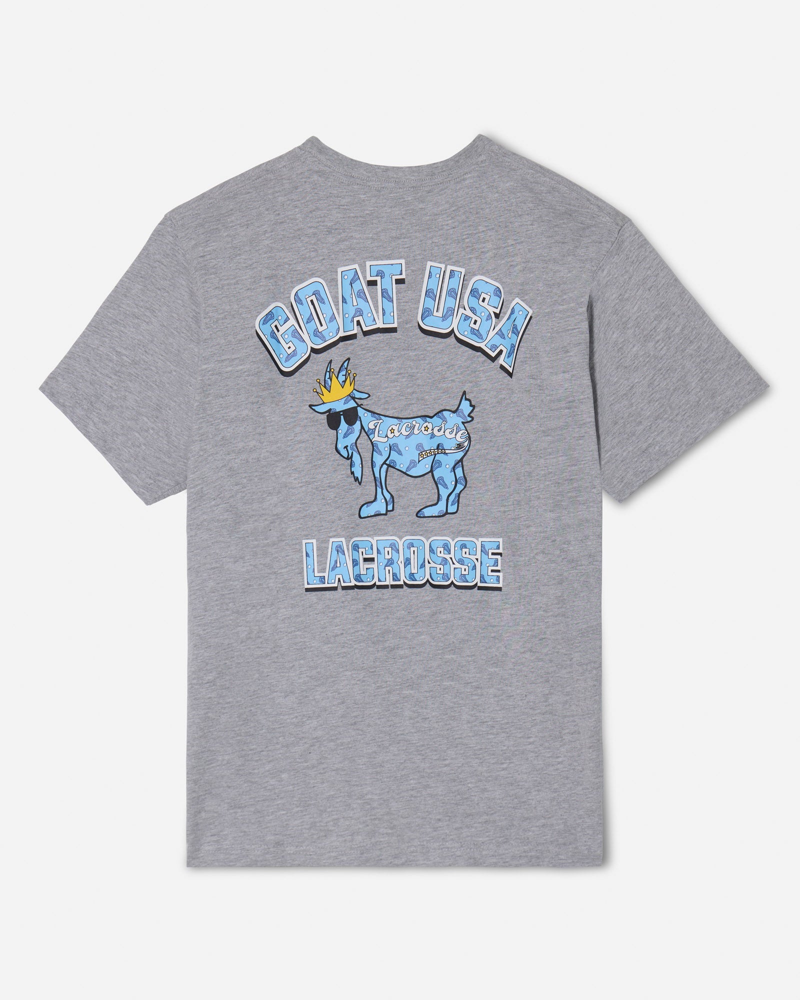 (Back)Gray T-Shirt with Lacrosse goat graphic