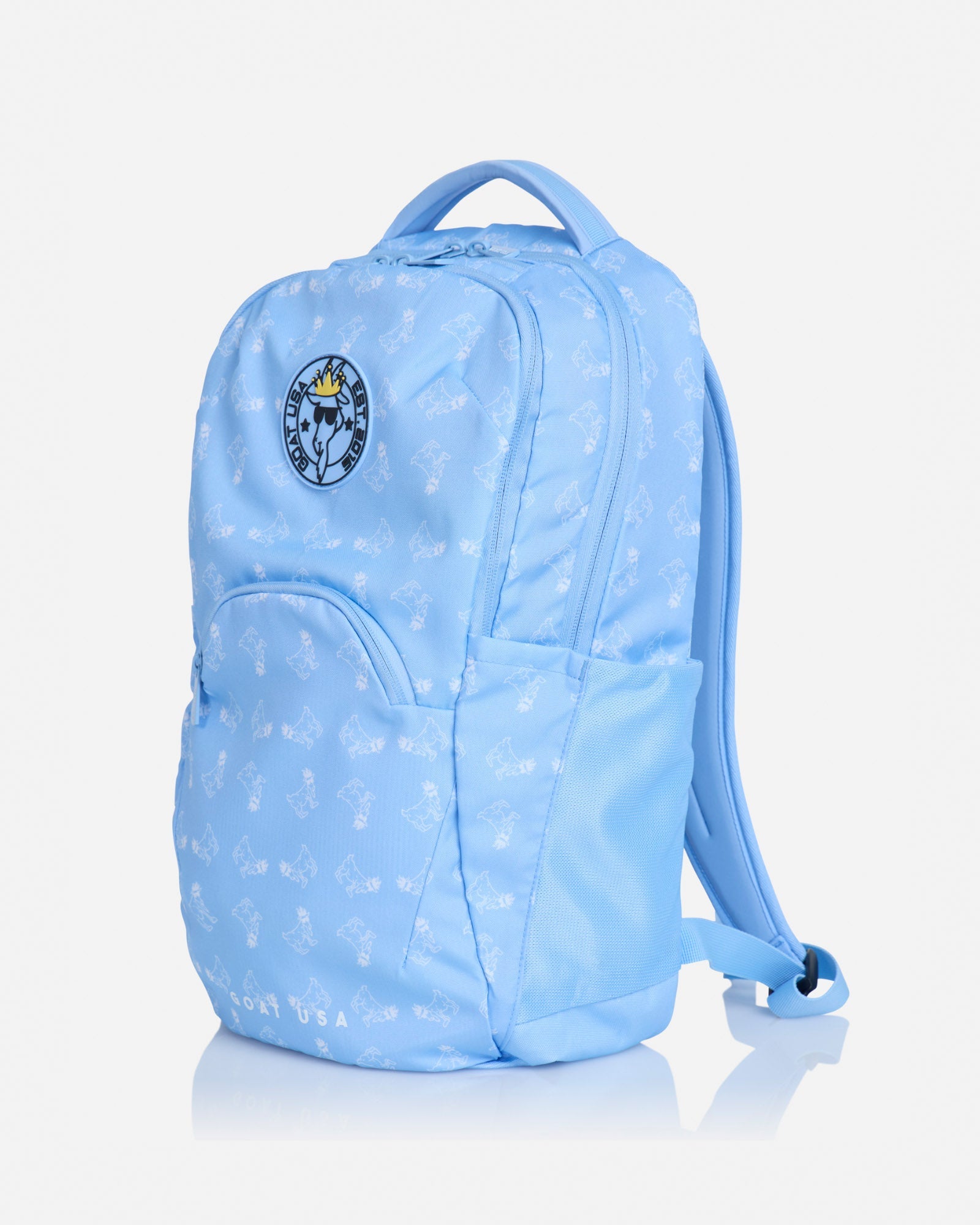 Angled view of Carolina Blue backpack#color_carolina-blue
